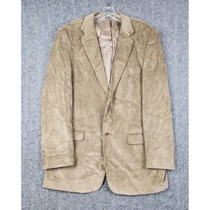 Meeting Street Corduroy Blazer Mens 42L‎ Tan 100% Cotton 2-Button Sport Coat